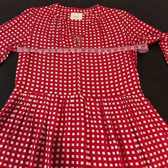 Anthropologie Maeve Juno Red/White Gingham Dress - Size Small - Picture 7 of 11